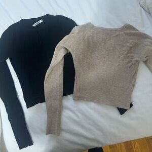 Cropped Ribbed Sweaters